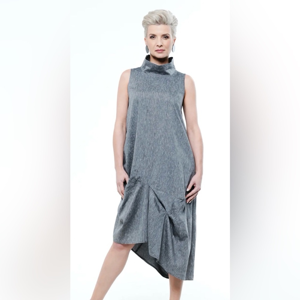 Wolf and Badger exclusive Asymmetrical Gray Dress